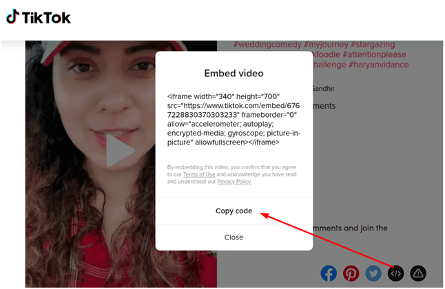 how to embed tiktok video in wordpress